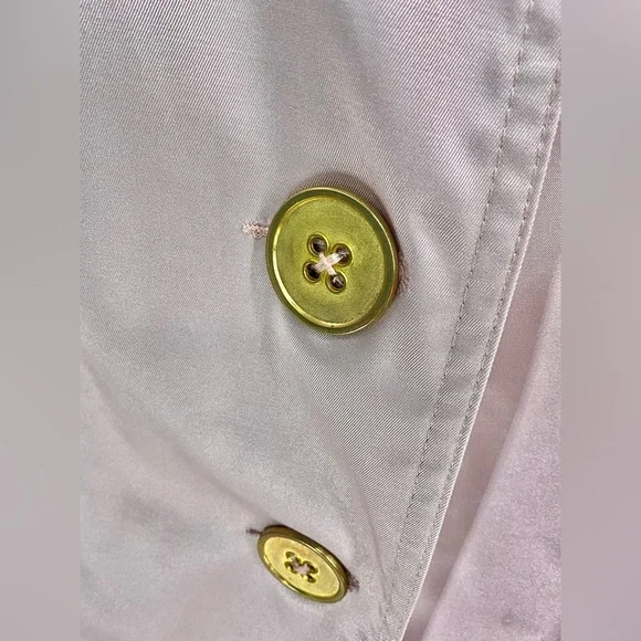 Odeliah Nude Blush Pink Trench Coat Metal Buttons W Matching Zip Skirt Plus 24W - Picture 4 of 12